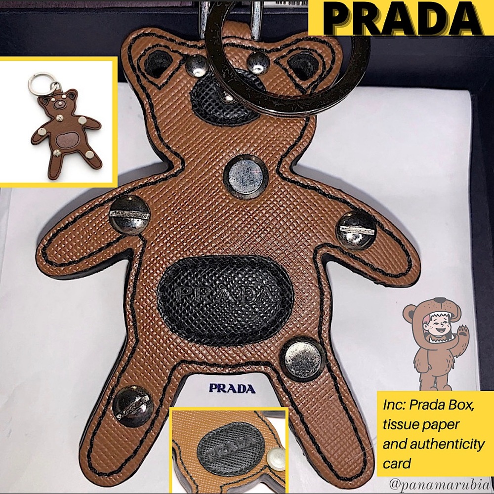 PRADA Saffiano Leather Purse/Key Charm